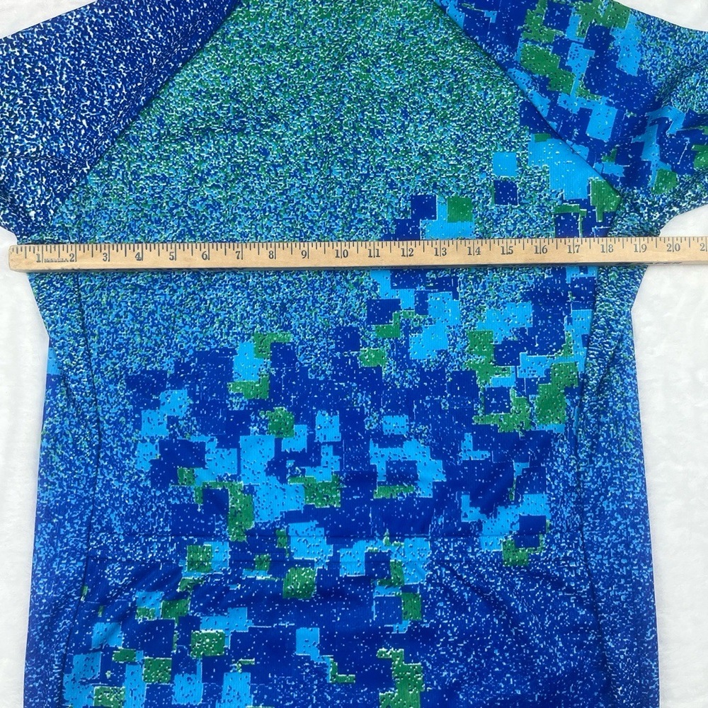 Santini Cycling Full-Zip Jacket & Shirt L Blue Green Pixelated Set Made in Italy - Picture 16 of 16